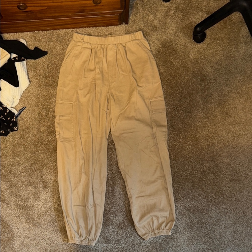 Tan Cargo Jogger Pants